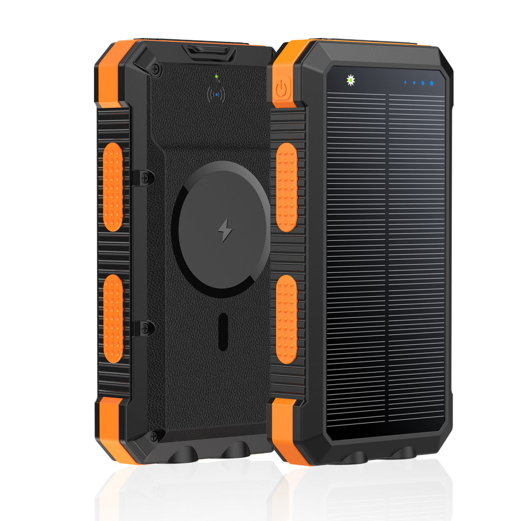 Solar Magnetic Wireless Charger Power Bank 20000 MA Éclairage extérieur étanche