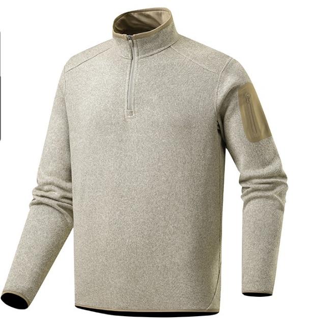 Men Quarter Zip Knit Fleece Pullover