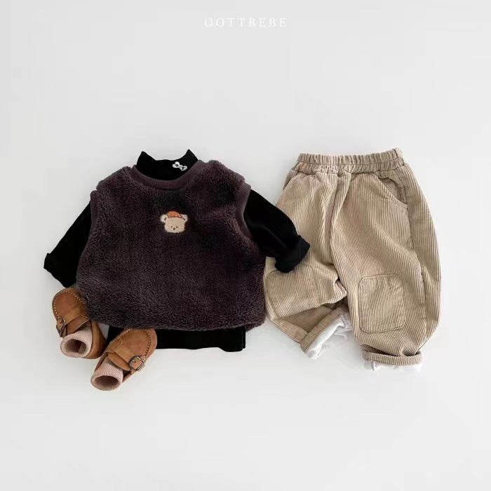 Pantalons de patch doublés d'une bande de Corduroy