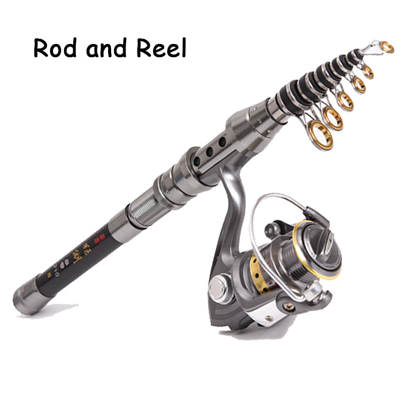 Carbon Ultra-short Mini bâton de pêche en mer lancer Rod poignée rétractable