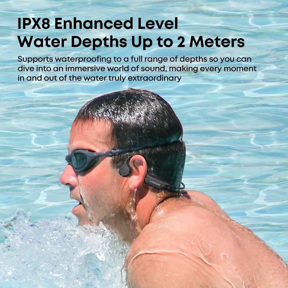 Casque IPX8 étanche Natation casque Bluetooth avec carte 32G TF Sports oreille sans fil