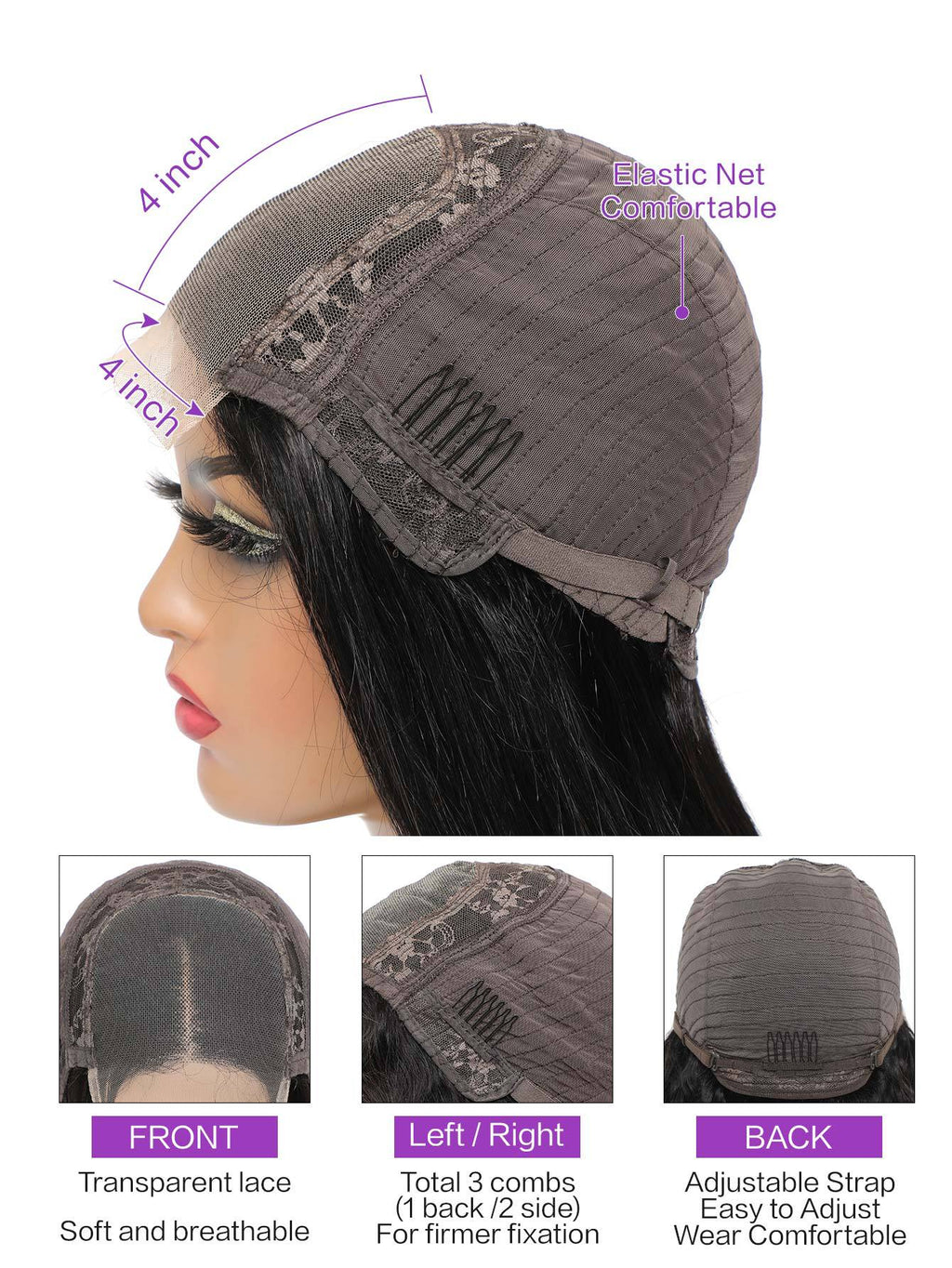 Perruque à cheveux humains