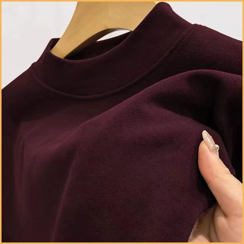 Sous-vêtements pour homme Demi-col tortue couleur unie T-shirt manches longues Vêtements d'automne