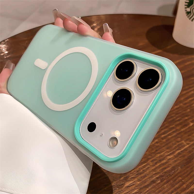 Suitable for 17 Pro Max Magnetic Jelly Phone Case Two-in-one Simple Frosted Drop-proof
