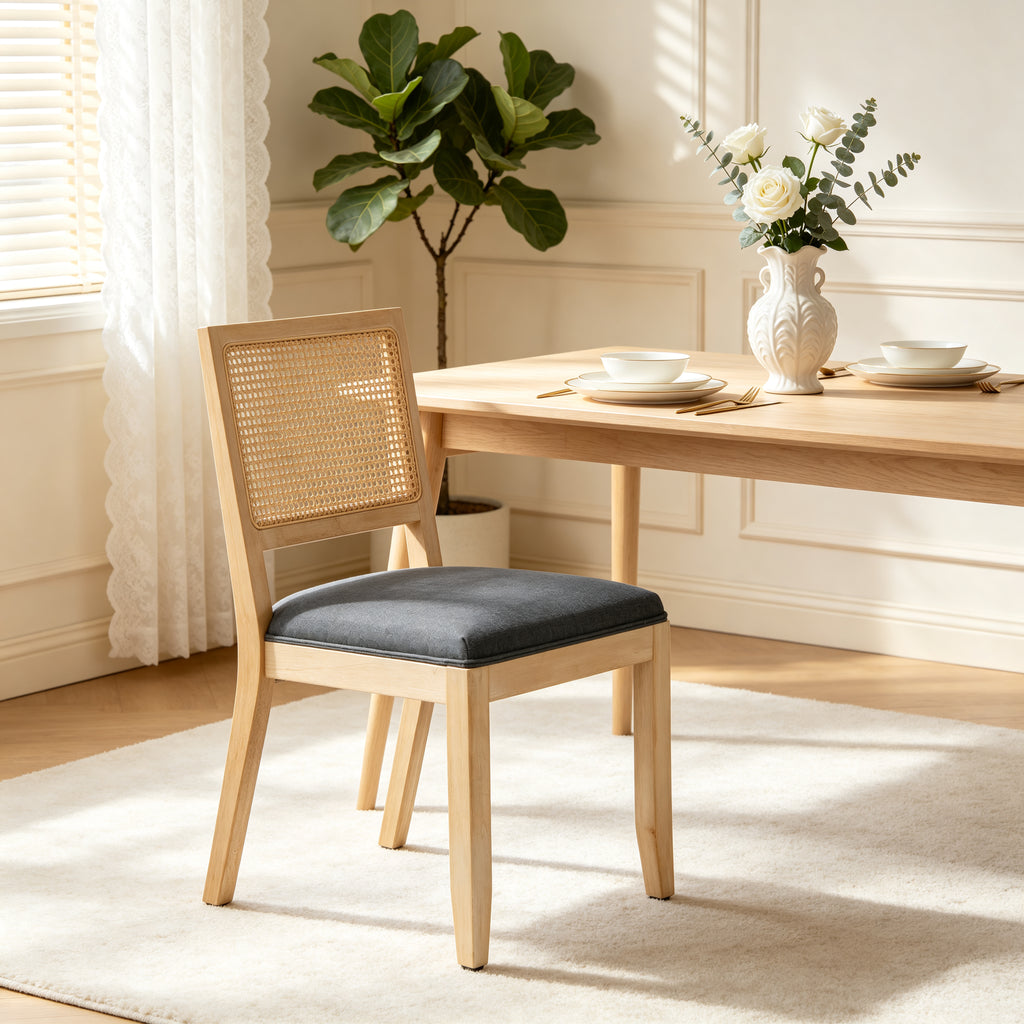 Agritourisme Rattan Chaises à manger Ensemble de 2