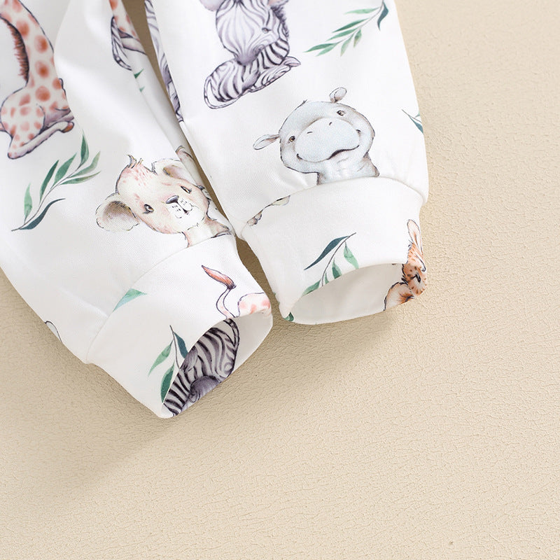 Letter-print Chapeau à manches courtes Romper Long Pantalon et bandeau de quatre pièces