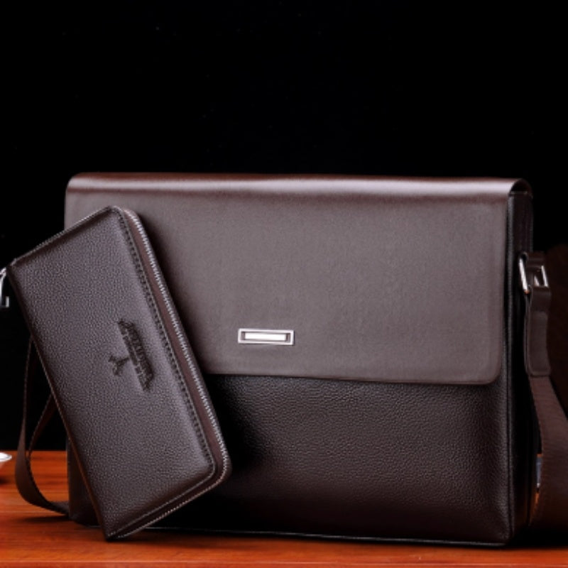 Bureau d'affaires homme tendance et sac en cuir occasionnel de grande capacité