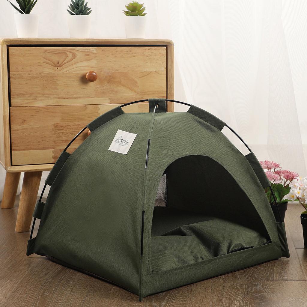 Cat Tente Cooling Mat Dog House Pet Canapé Camping Dog Lit avec coussin pour chien Kennel Intérieur