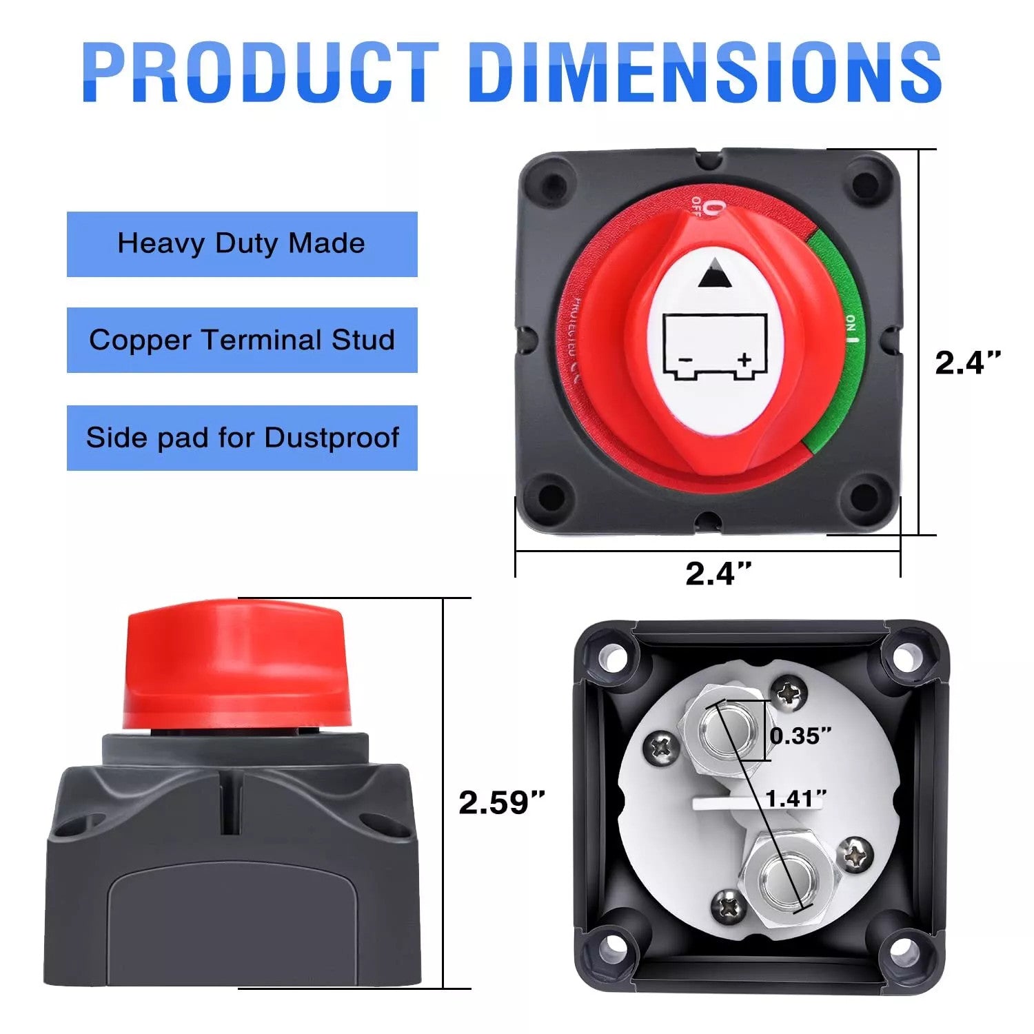 Isolateur de batterie 12V 600A coupé Kill Fit for Knob Marine Boat Camper UK