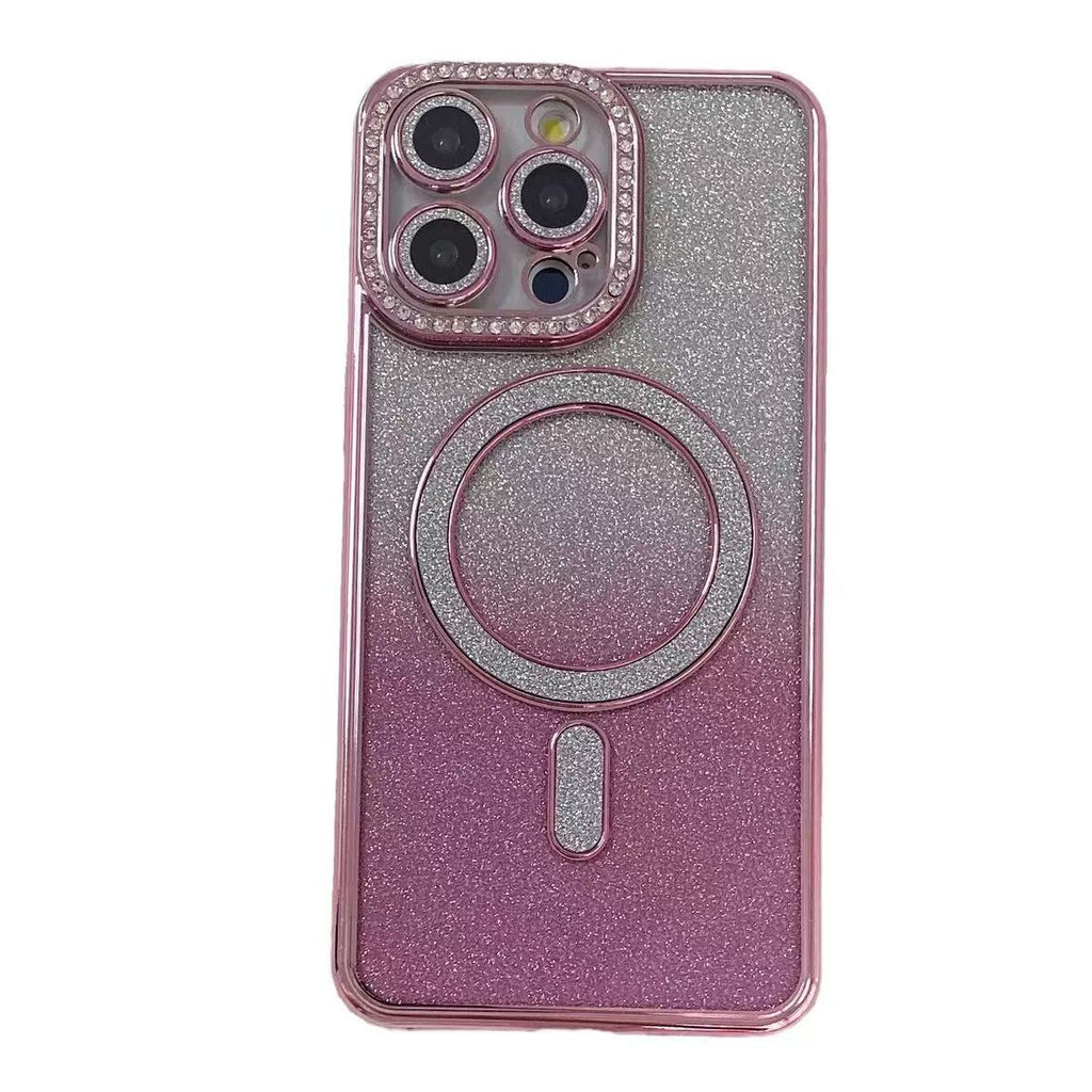 Étui de téléphone magnétique Glitter Strass tout inclus résistant à la chute