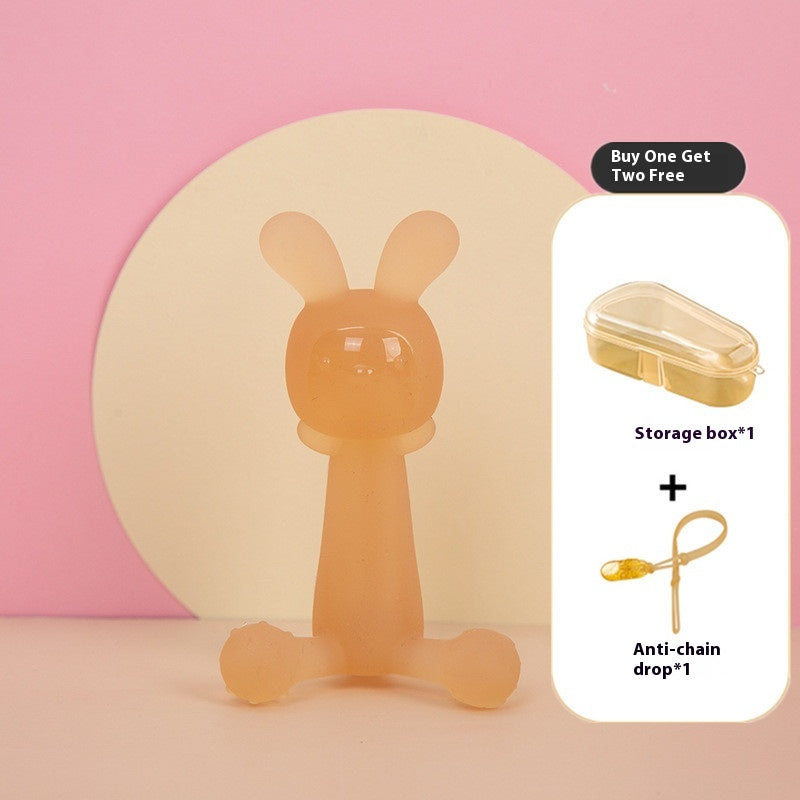 Silicone Lapin Teether Infant Molar Rod Dentition bébé Empêcher l'artéfact de la main