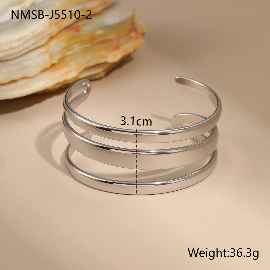 Bracelet d'ouverture simple en acier inoxydable