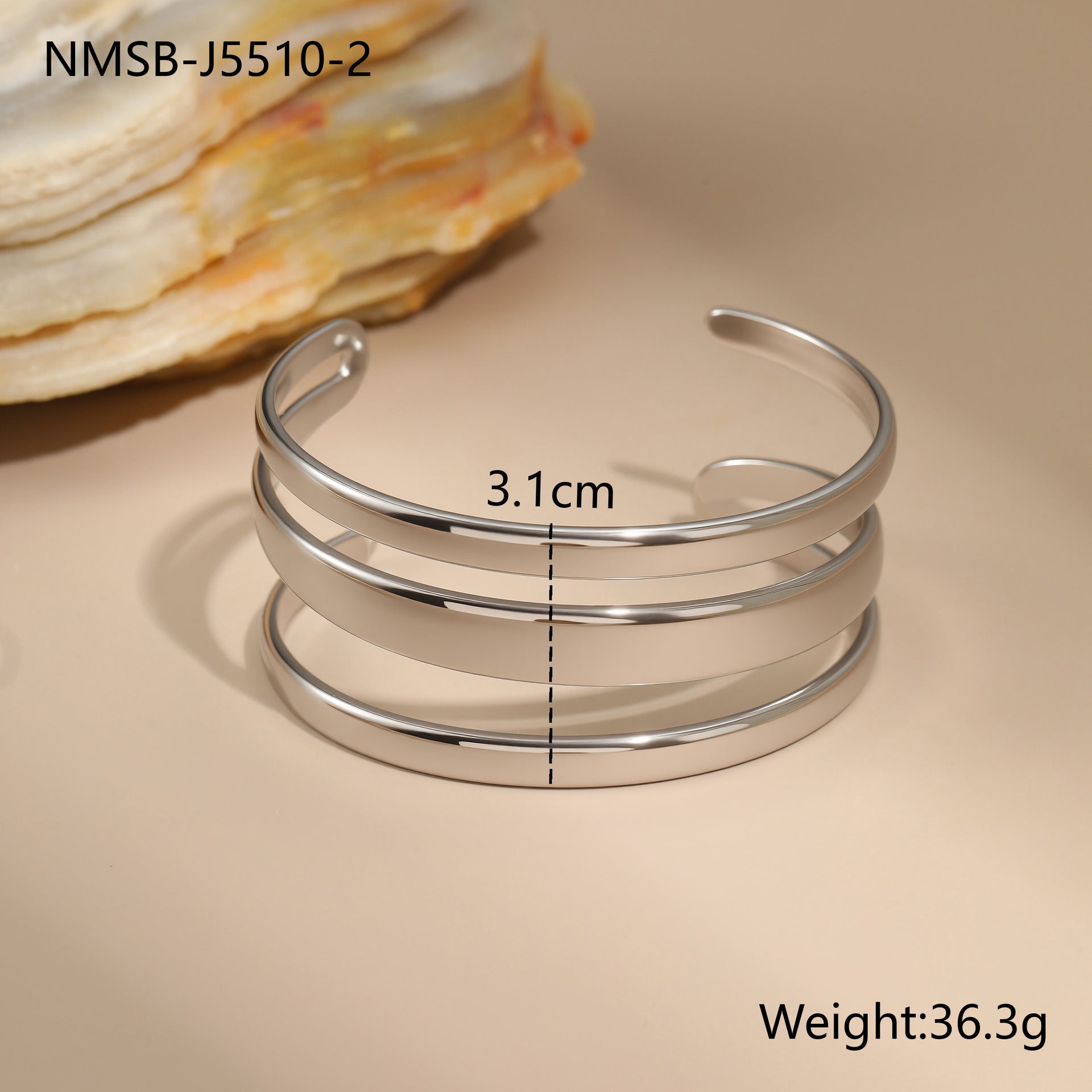 Bracelet d'ouverture simple en acier inoxydable