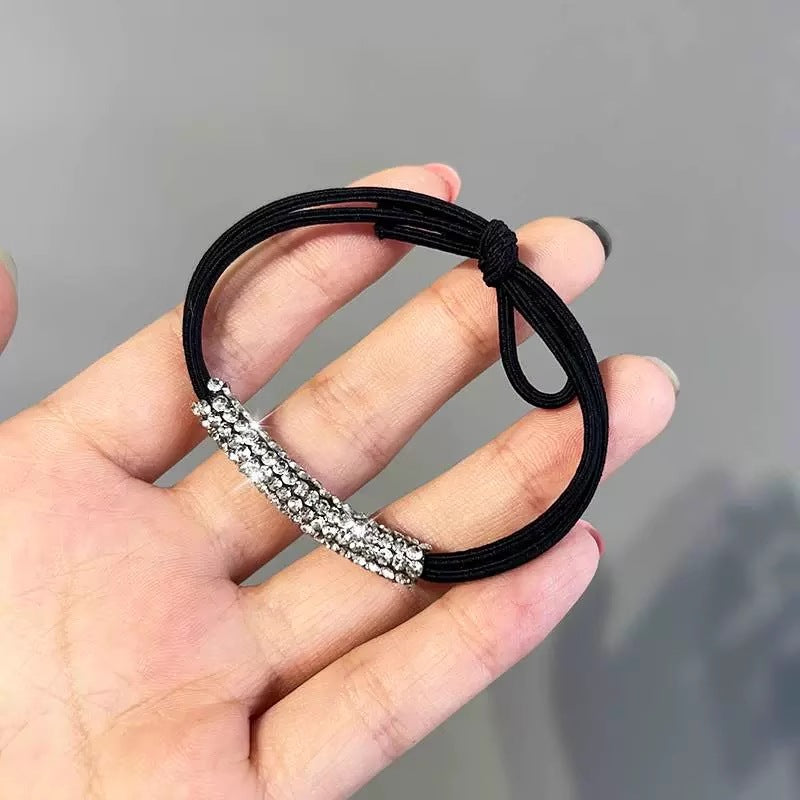 Femme Poneytail Coiffure Anneau Cristal Accessoires de cheveux demi cheveux élastique Diamond