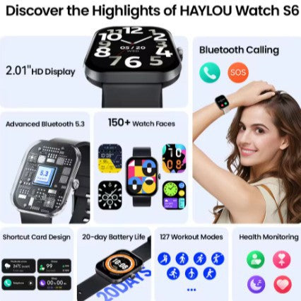 Montre Haylou S6S003 Montre Smart Bluetooth Silicone