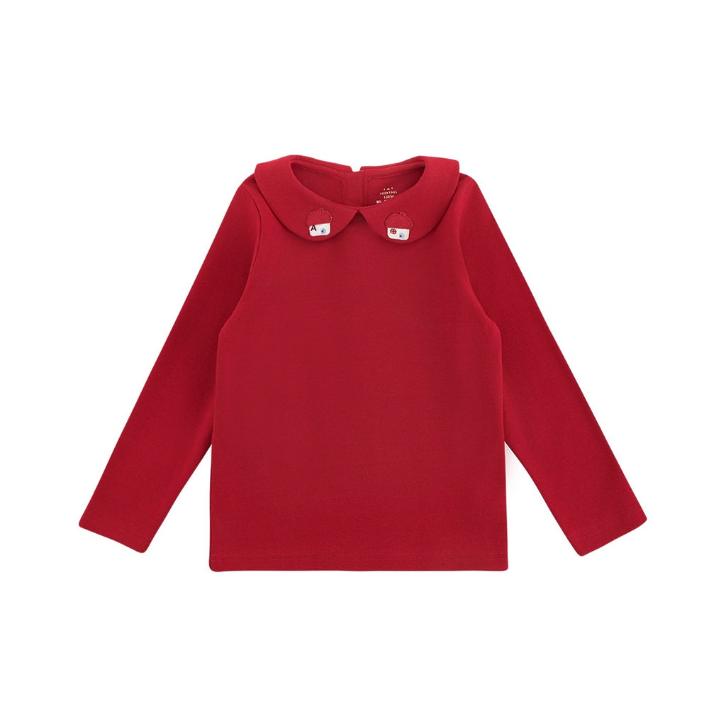 Filles Étiquette de dessin animé Col rond Chemise de bas