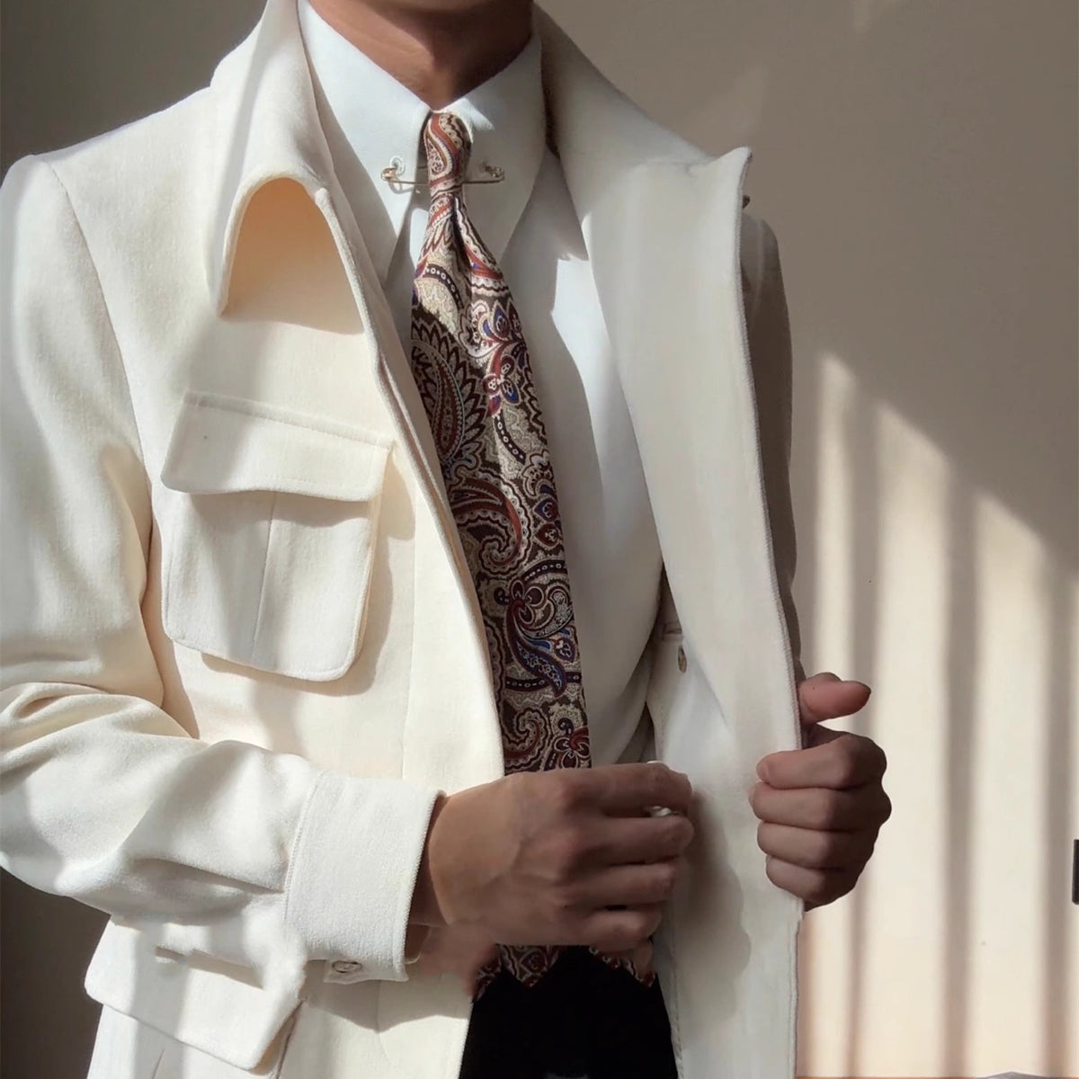 Manteau retro brossé chaud mi-longueur