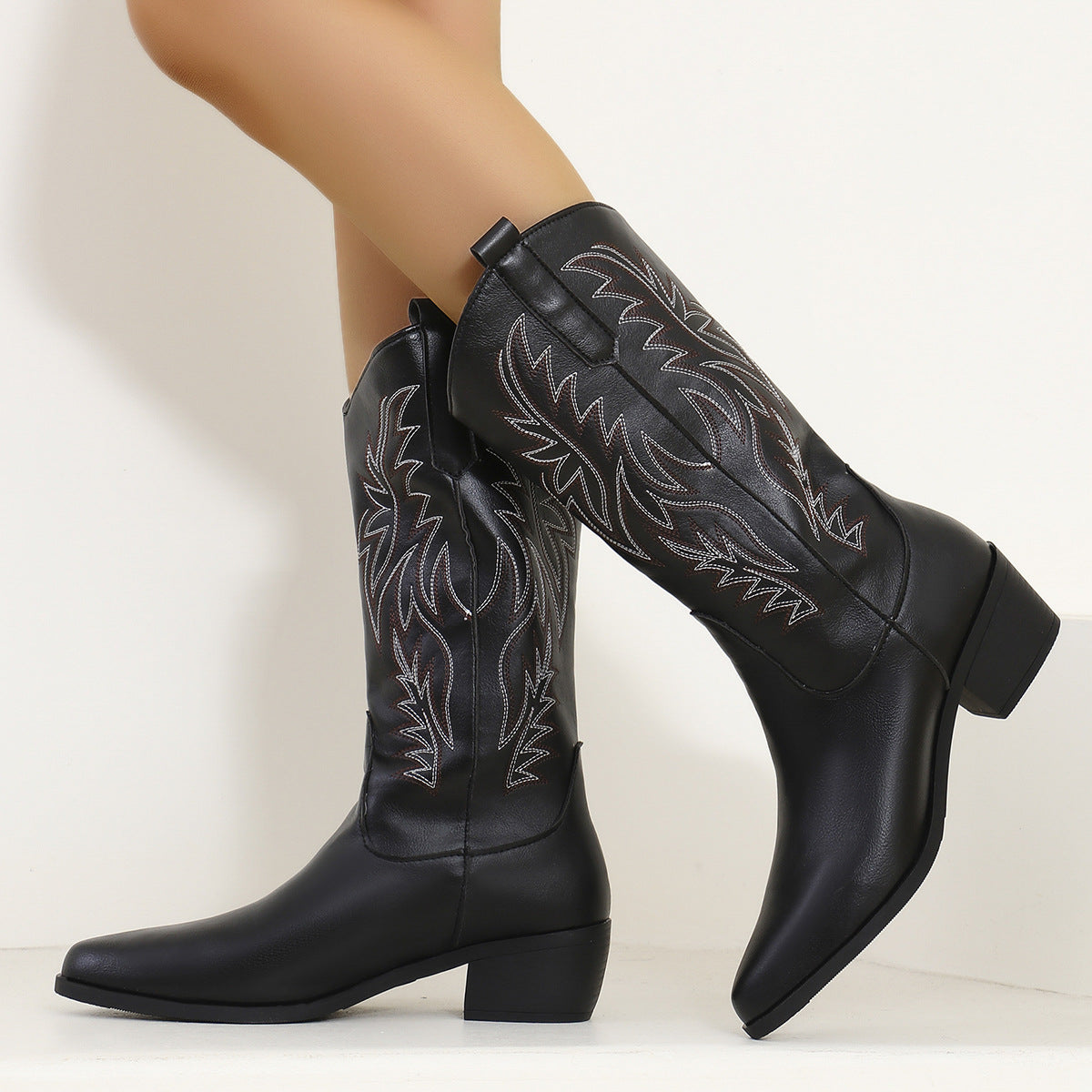 Bottes d'équitation Western Cowboy Brodé Bottes