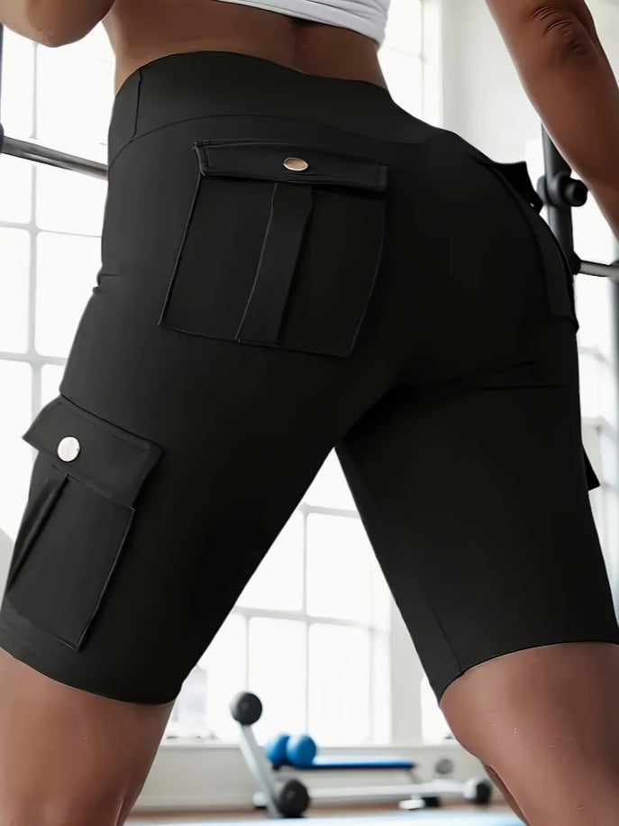 Temu Européen et américain Style Printemps et Automne Pocket Sports Yoga Cargo Short Casual