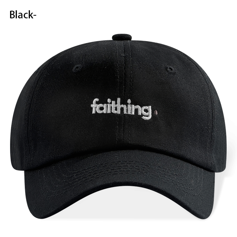 Religieux Christian Lettre Fidèle Broderie Noir Vintage Casual Unisex Casquette de baseball