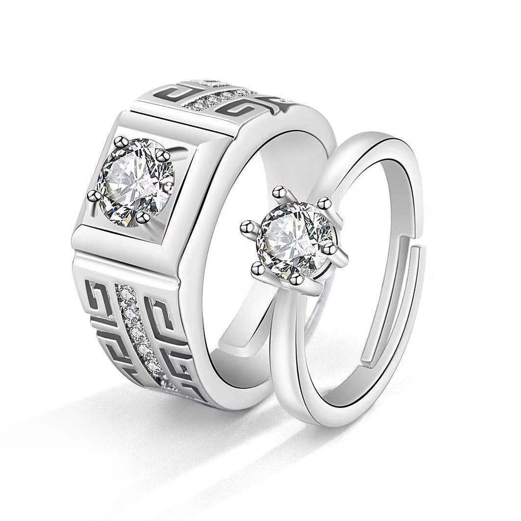 Moissanite Engagement Couple Anneaux Couple