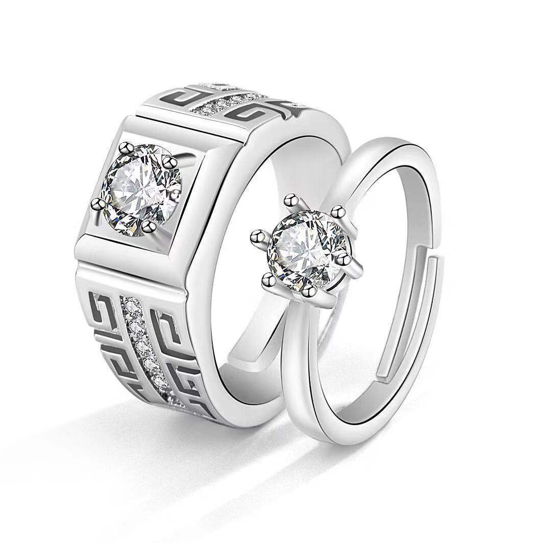 Moissanite Engagement Couple Anneaux Couple