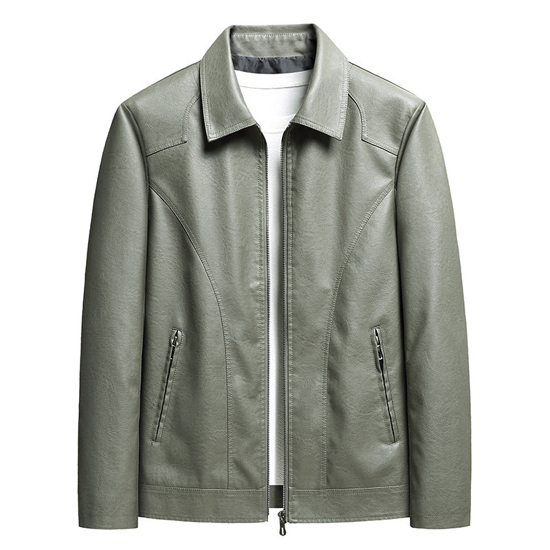 Veste en cuir mince pour hommes
