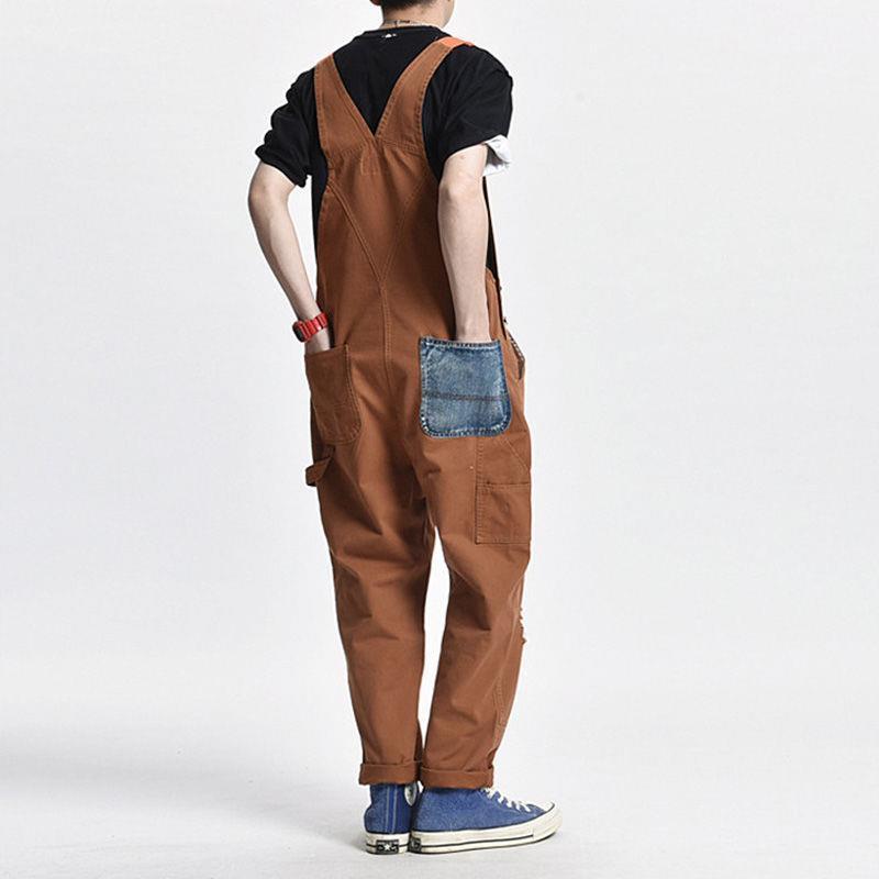 Rétro Hommes Détresse Denim Casual Suspendu