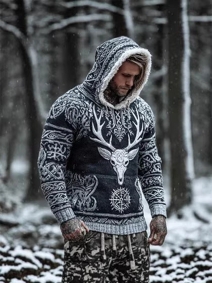 Hoodie imprimée casual homme sans poches
