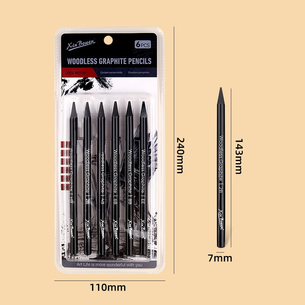 Crayon de croquis en graphite sans bois 6 PC Costume pour art