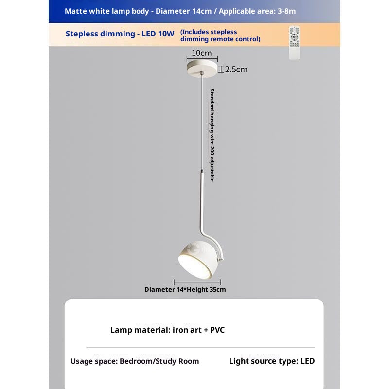 Multi-angle rotating bedroom chandelier side