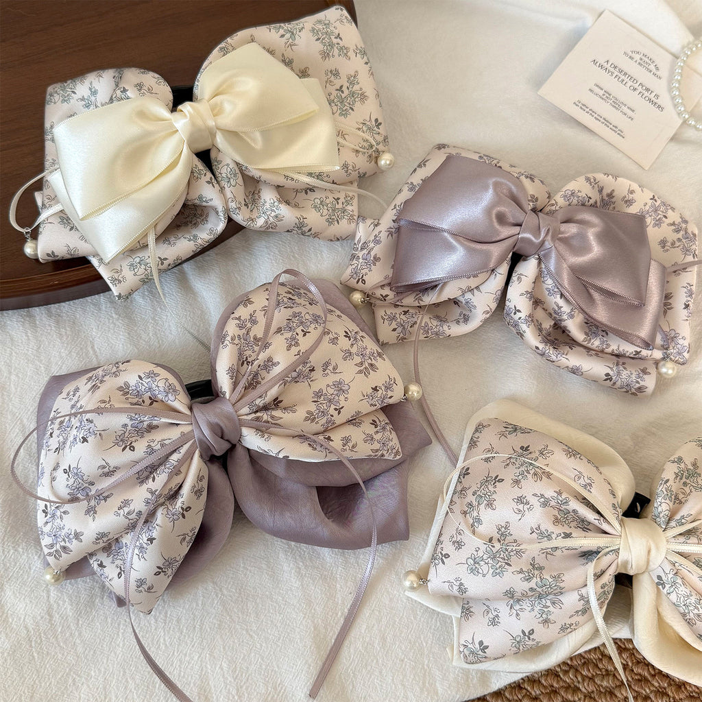 Ruban Bow cheveux Clip polyvalent doux et subtilement luxueux pour les femmes