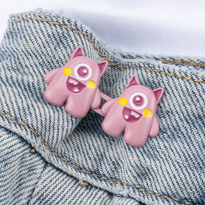 Un-yeux petit monstre taille boucle-rose-alliage-1 paire