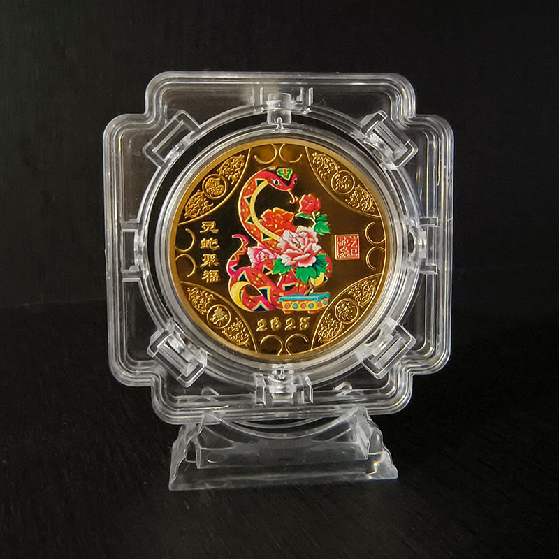 Snake Année Commemorative Médaille Couleur Or plaqué Argent plaqué