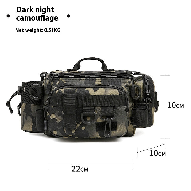 Multifonctionnel Rod Waist Bag Chambre simple Sac à dos Pêche Crossbody Bag