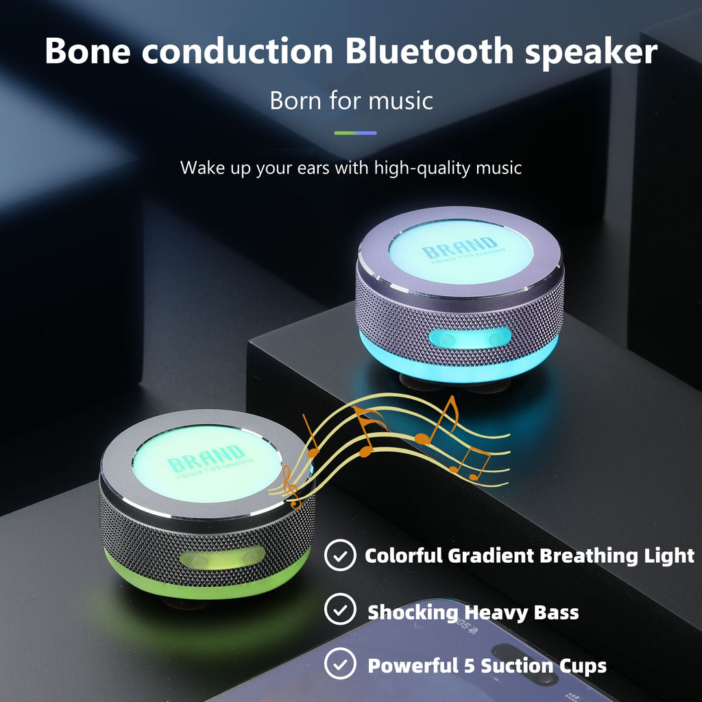 Haut-parleurs de conduction sans fil Bluetooth Vibration Haut-parleur avec lumière LED couleur P