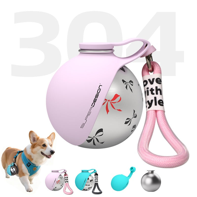 Creative Portable Outdoor Pet en acier inoxydable coupe d'eau Petit chien bouteille d'eau pratique