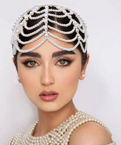 Tiara nuptiale douce avec décoration de tête de perle