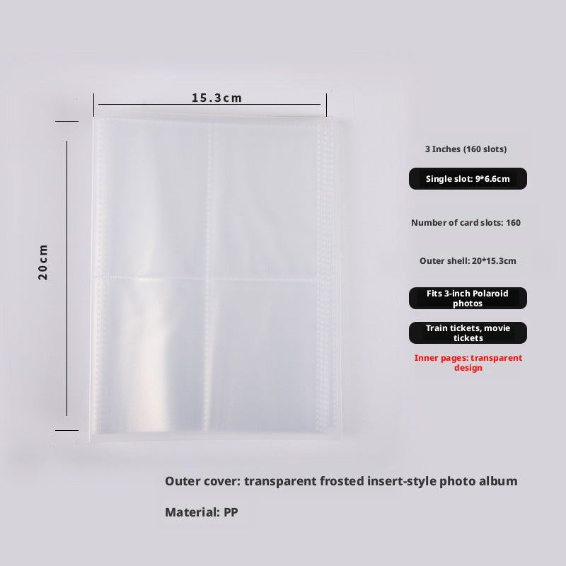 Livre de billets de train modèle transparent de ceinture de 3 pouces 4 boucles-simple-face carte sac-8