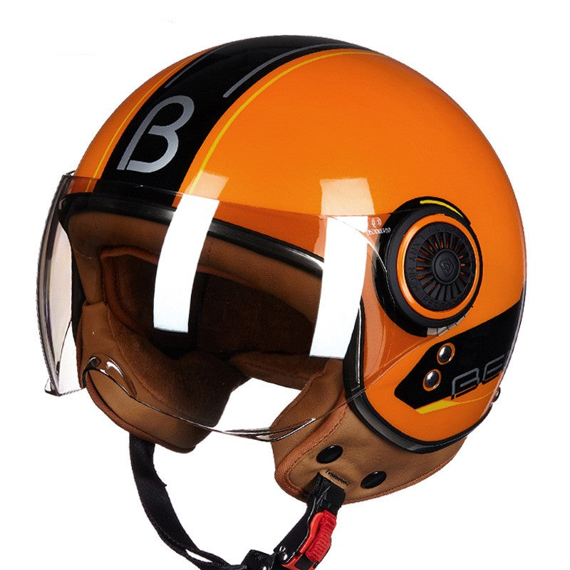 Demi casque de voiture de batterie léger semi-couvert rétro
