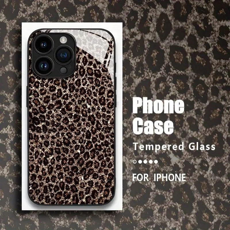 Black Leopard Print Custom Phone Case for iPhone