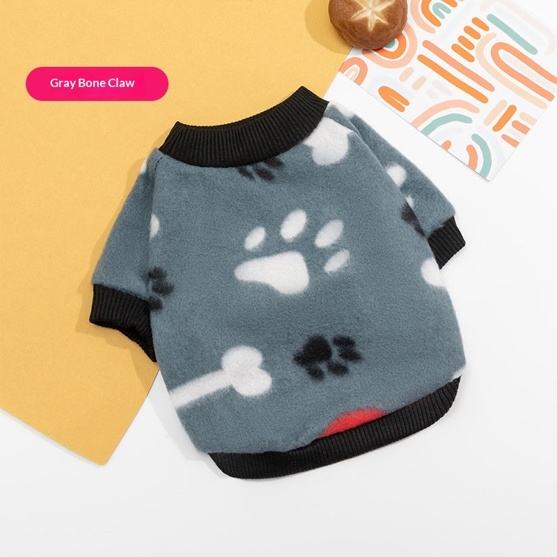Chien AutomneHiver Shaggy Fleece Sweatshirt Vêtements pour animaux de compagnie