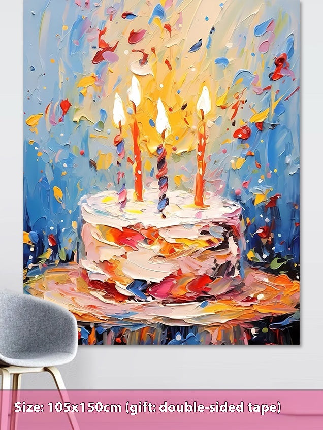 Fête d'anniversaire disposition Cake vêtements de suspension enfants fond mur