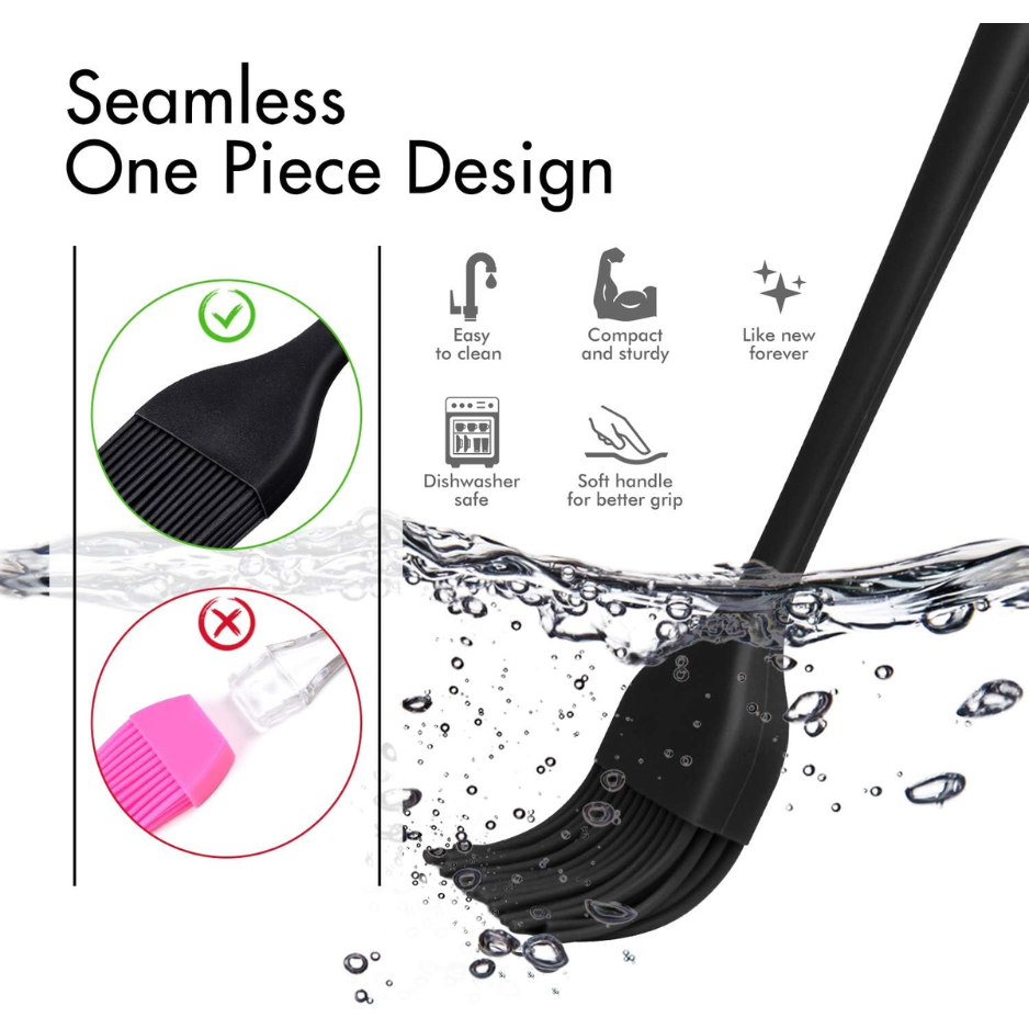 2-Pack Silicone Basting & Pastry Brushes Heat Resistant BPA-Free Oil & Sauce Spreader for