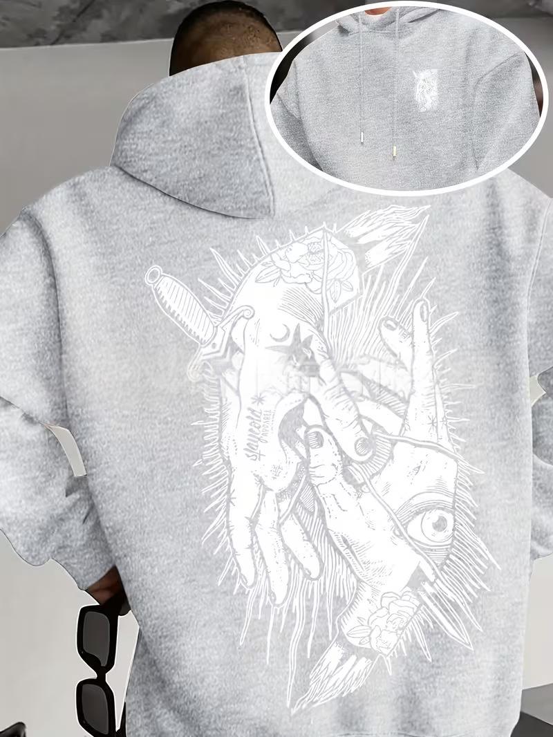 Sweatshirt à capuche imprimé casual homme
