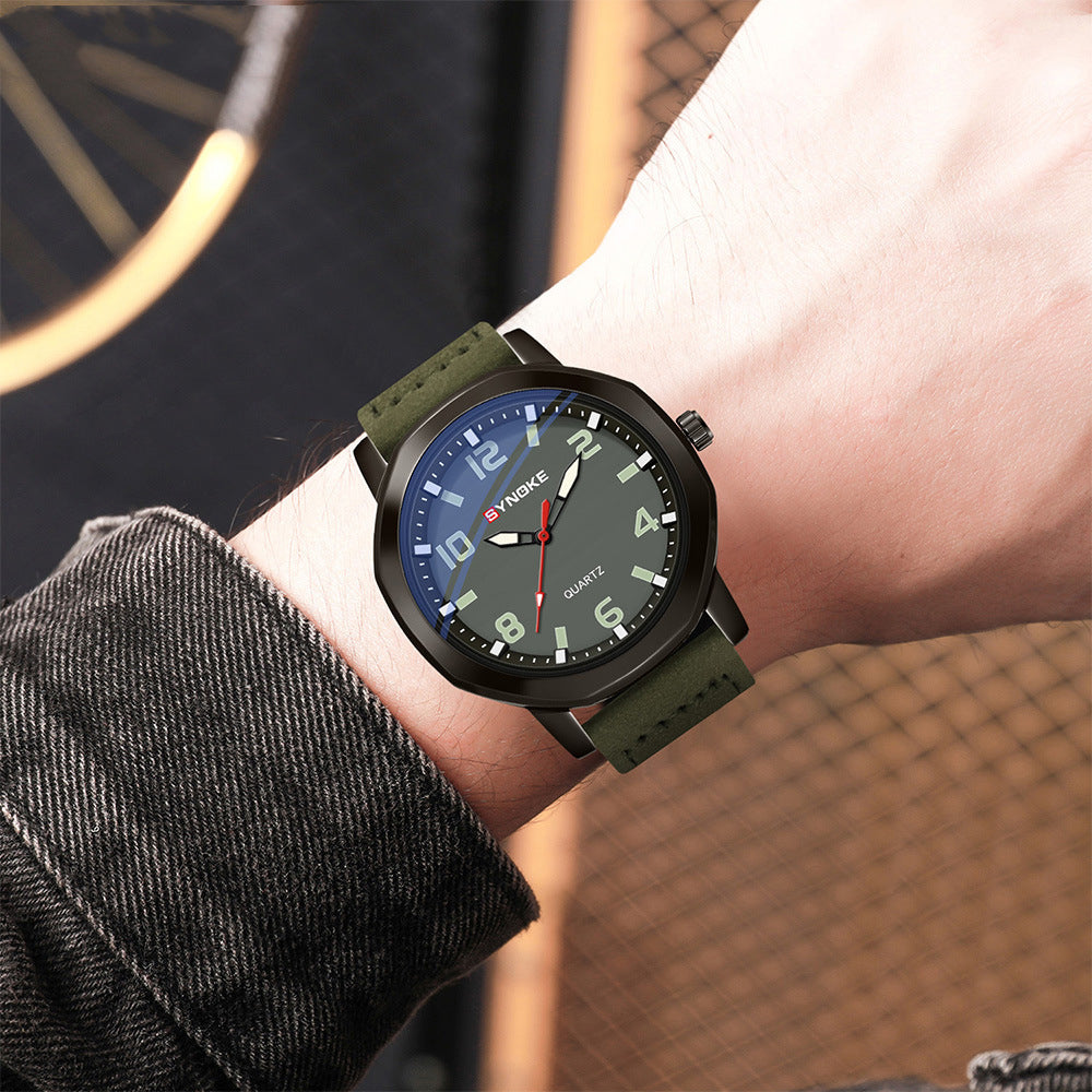 Montre Quartz numérique en alliage de ceinture de sport rétro pour hommes