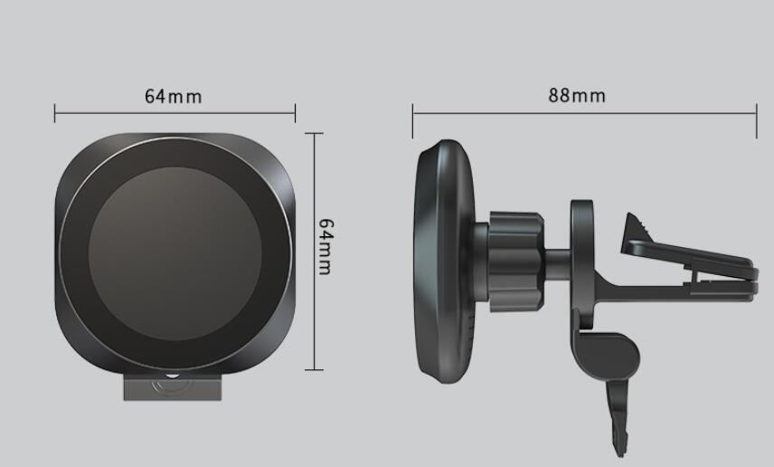 Chargeur de voiture sans fil magnétique noir