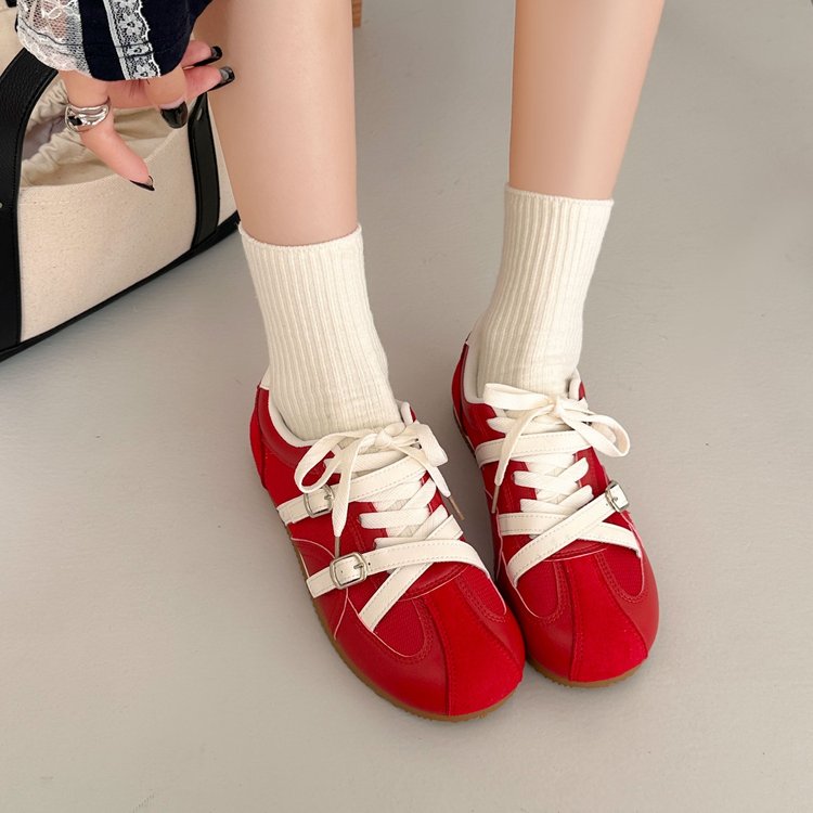 Retro Versatile Épaisseur Soled High Rise Chaussures Allemandes de Formation Pour Femmes