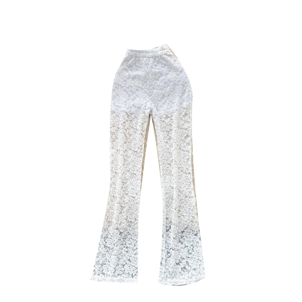 Pure et séduisante Pantalon de dentelle mince et polyvalente Casual et serré