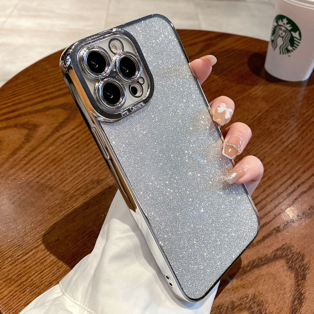 Étui téléphonique à glitter rectiligne